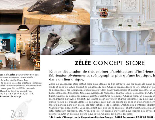 article sur zélée concept store dans marie claire