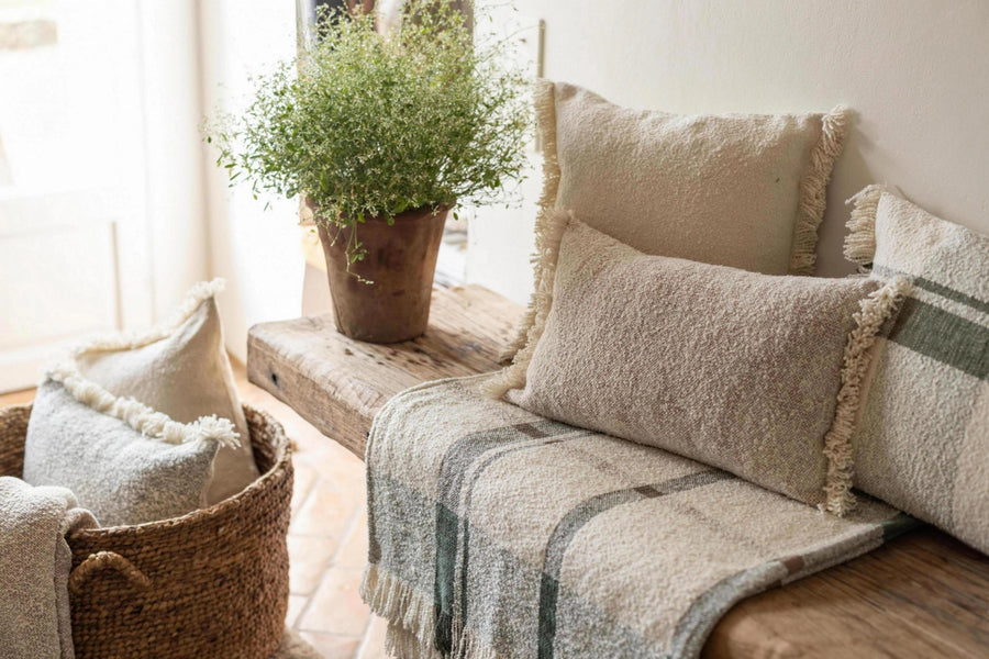 Coussin chiné Jane - Maison Vivaraise & La Cerise sur le Gâteau