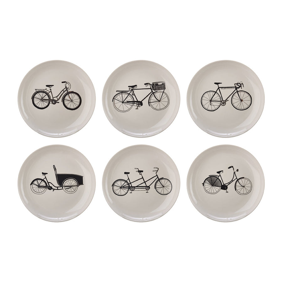 Lot de 6 Assiettes Vélo